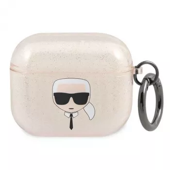 Karl Lagerfeld KLA3UKHGD AirPods 3-skal glitter guld Karl's Head