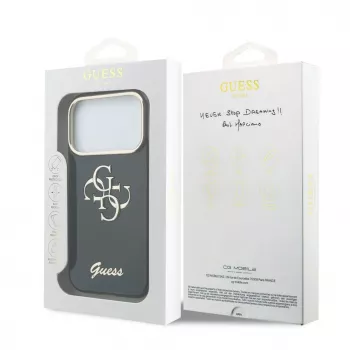 GUESS IML 4G Script Metal-skal för iPhone 18 Pro / 17 Pro – svart
