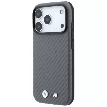 BMW M Carbon Metal Logo MagSafe-skal för iPhone 18 Pro Max / 17 Pro Max – grå