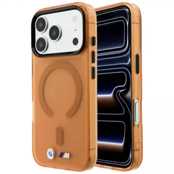 BMW M IML Frosted Metal Logo & Trims MagSafe-skal för iPhone 18 Pro / 17 Pro – orange
