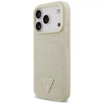 GUESS Croco Triangle Logo MagSafe-skal för iPhone 17 Pro – guld