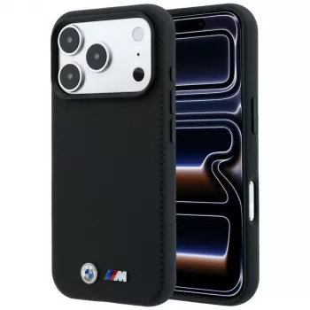 BMW M Quadrille Kevlar Metall-Logo MagSafe-skal för iPhone 18 Pro / 17 Pro – svart