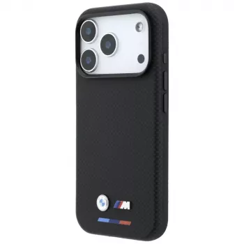 BMW M Quadrille Kevlar MagSafe-skal för iPhone 18 Pro Max / 17 Pro Max – svart med trikolor och metallogo