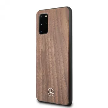 Mercedes-Benz Wood Line valnöt hårt skal för Samsung Galaxy S20+ (SM-G985) – brun
