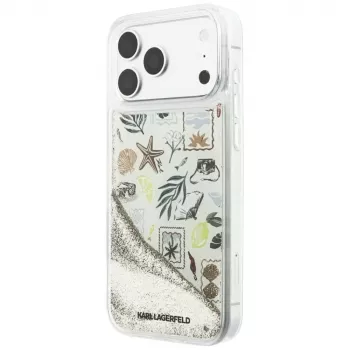 Karl Lagerfeld Liquid Glitter Beach & Sand-skal för iPhone 18 Pro Max / 17 Pro Max – beige