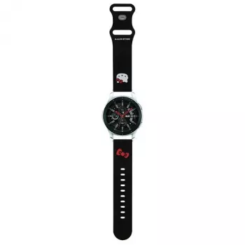 Hello Kitty silikonarmband med Kitty-huvud för smartklockor, 22 mm, svart