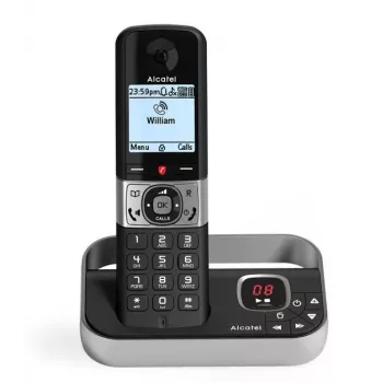 Alcatel F890 Voice DECT trådlös telefon med telefonsvarare, svart/silver