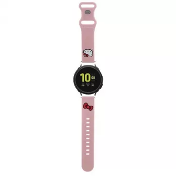 Hello Kitty universellt silikonarmband med Kitty-huvudmotiv, rosa, 20 mm