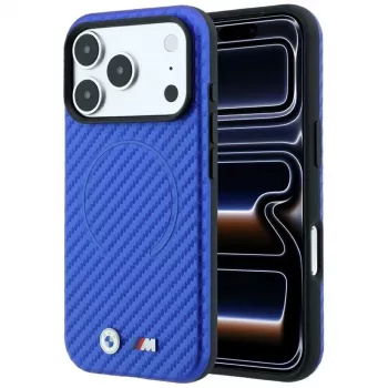 BMW M Carbon Printed Ring MagSafe-skal för iPhone 18 Pro / 17 Pro – blå