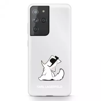 Karl Lagerfeld KLHCS21LCFNRC Galaxy S21 Ultra transparent hårt skal med Choupette Fun-design