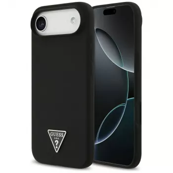 GUESS Silicone Triangle Logo MagSafe-skal för iPhone Air, svart