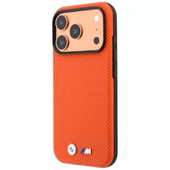 BMW M Quadrille Kevlar Metal Logo MagSafe-skal för iPhone 18 Pro / 17 Pro - orange