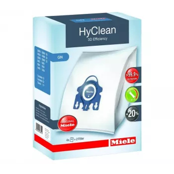 Miele GN HyClean Pure Vacuum Cleaner Dustbag Pack, 4 Bags + 2 Filters, 99.9% Filtration, for S4000/S5000/S6000/S8000/C1/C2/C3