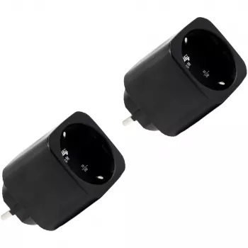 Shelly Plug M Gen3 svart 2-pack smart plugg med effektmätning, Wi-Fi & Bluetooth, 13A, energimonitorering, Schuko
