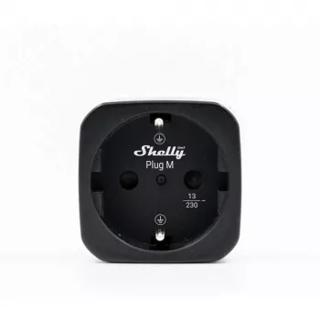 Shelly Plug M Gen3 svart 2-pack smart plugg med effektmätning, Wi-Fi & Bluetooth, 13A, energimonitorering, Schuko