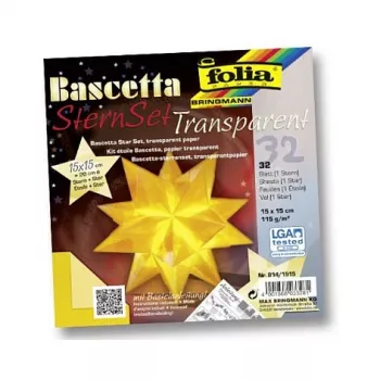 Folia vikblad Bascetta Star Midi - 32 ark 15x15 cm blandade färger