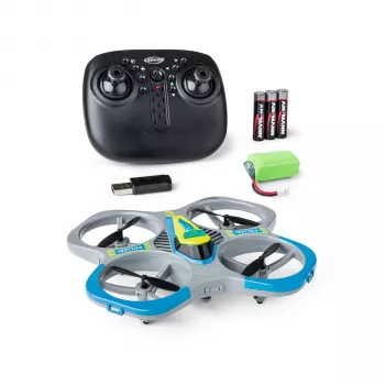 TAMIYA CARSON Carson Cyber Drone Polizei 2.4G 100% RTF – polisutgåva quadrocopter med 6-axlig gyro, höjdhållning, headless-läge, 360°-flips, LED-lampor, flygklar