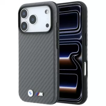 BMW M Carbon Metal Logo MagSafe-skal för iPhone 18 Pro / 17 Pro - grå