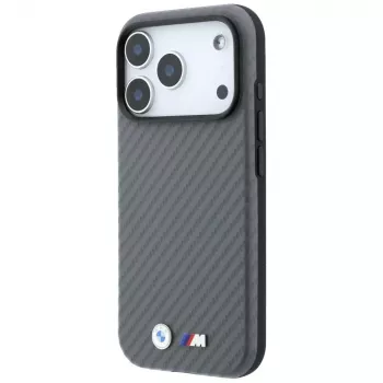 BMW M Carbon Metal Logo MagSafe-skal för iPhone 18 Pro / 17 Pro - grå