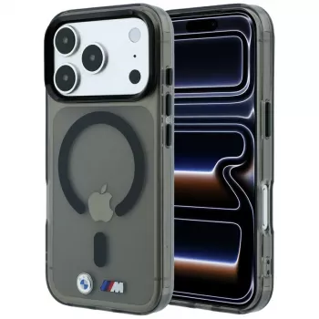 BMW M IML Glossy Metal Logo & Trims MagSafe-skal för iPhone 18 Pro / 17 Pro – svart