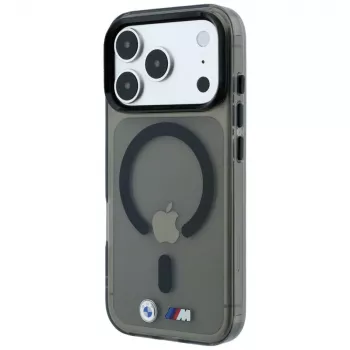 BMW M IML Glossy Metal Logo & Trims MagSafe-skal för iPhone 18 Pro / 17 Pro – svart