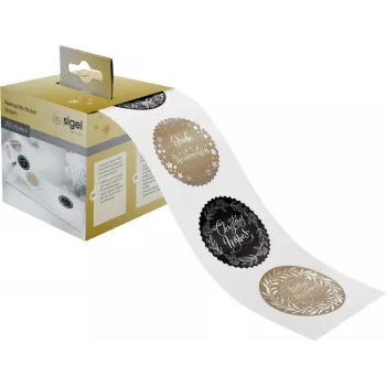 Sigel CS120 julbokstavsdekaler, svart/guld/silver, 200 st
