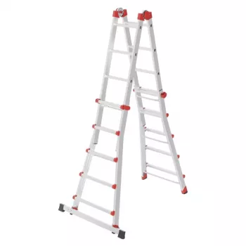 Hailo M80 4x5 stegs kombinationsstege, aluminium, 20 steg, 150 kg, EN 131 Professional