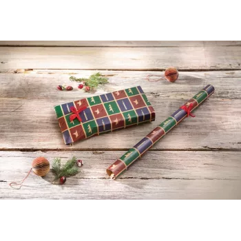 SIGEL GP122 julklappspapper brun Cut-Out-stil med avrivningsremsa, 5 m x 70 cm, 80 g/m², FSC-certifierat