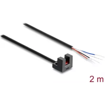 Delock ljusbom gaffelformad 5 mm L-typ med 4 öppna kabeländar PNP L/D omkopplingsbar 2 m