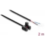 Delock gaffelljusbom 5 mm typ F med 4 öppna kabeländar NPN Light-ON/Dark-ON omkopplingsbar 2 m