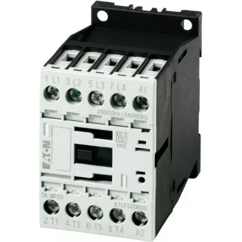 Eaton DILM9-10 effektkontaktor, 3-polig + 1NO, 230V AC 50Hz / 240V AC 60Hz spole, 9A AC-3, 4kW, DIN-skena