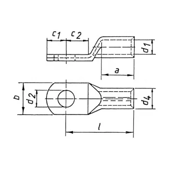 Klauke 104R12 rörkabelsko 25 mm² M7 elektrolytiskt förtennad koppar crimpkoppling