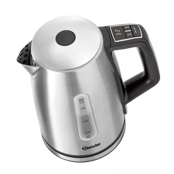 Bartscher 1,7 l vattenkokare med digital temperaturreglering 200133, 14 steg 35-100 °C, rostfritt stål, 2200 W