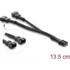 Delock Y-fläktkabel 1 x 4-pin PWM-uttag till 2 x 4-pin PWM-kontakt med flätad slang 13,5 cm svart
