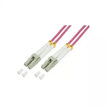 LogiLink OM4 LC/LC duplex multimode fiberoptisk patchkabel, 75m, LSZH, aqua