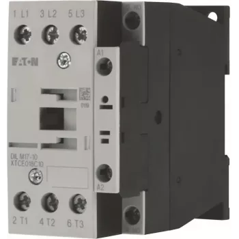 Eaton DILM17-10 effektkontaktor, 3-polig, 1 NO hjälpkontakt, 230 V AC 50 Hz / 240 V AC 60 Hz spole, 17 A, 7,5 kW