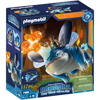 Playmobil 71082 Dragons: The Nine Realms - Plowhorn & D'Angelo med kristallklippssprängfunktion