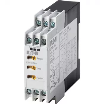 Eaton ETR4-70-A multifunktionellt tidsrelä, 24-240 V AC/DC, 2 växlare, 0,05 s-100 h, DIN-skena