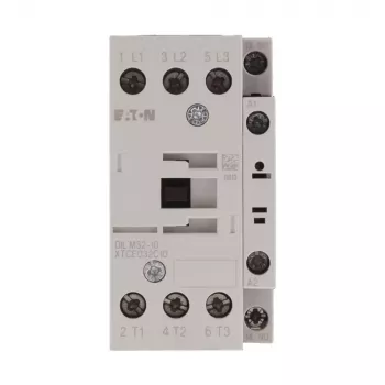 Eaton DILM32-10 effektkontaktor, 3-polig, 32 A, 230 V AC 50 Hz / 240 V AC 60 Hz spole, 1 NO hjälpkontakt