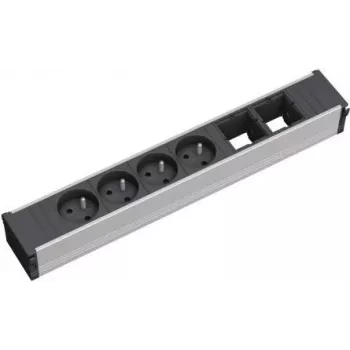 Bachmann CONI 4xUTE 2xABD strömfördelning, 4 universaluttag, 2 USB-laddningsportar, svart