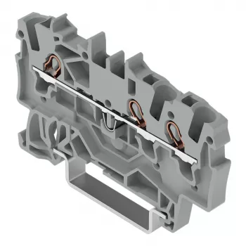 WAGO 2001-1301 3-ledar-genomgångsklämma, 1,5 mm², Push-in CAGE CLAMP, Ex e II, grå