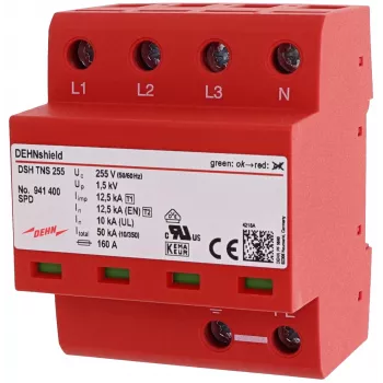 DEHN DSH TNS 255 typ 1+2 kombinerat överspänningsskydd för TN-S-system
