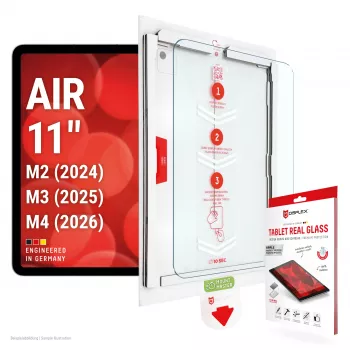 DISPLEX Tablet Real Glass skärmskyddsfilm för iPad Air 11 inch (2024/2025/2026) - härdat glas, 9H, HD klar
