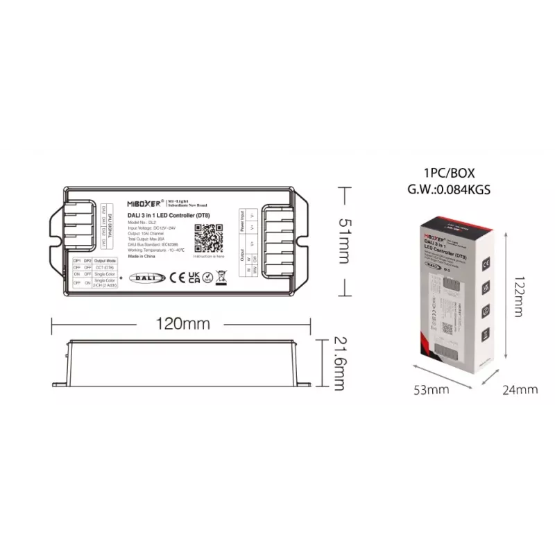 Miboxer DL2 LED DALI 3in1-controller (DT8)
