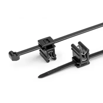 HellermannTyton T50ROSEC4A-PA66W-BK buntband med julgranfäste, 200mm x 4,6mm, svart, 100-pack
