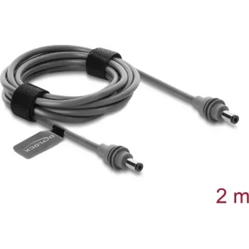 Delock DC 5.5 x 2.1 mm kontakt till DC 5.5 x 2.1 mm kontakt strömkabel för Starlink Mini, 2 m grå