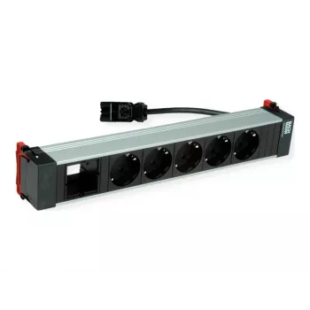 Bachmann POWER FRAME 5x Schuko-uttag 1x modulplats 0,2m GST18i3 svart
