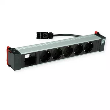 Bachmann POWER FRAME 5x Schuko-uttag 1x modulplats 0,2m GST18i3 svart