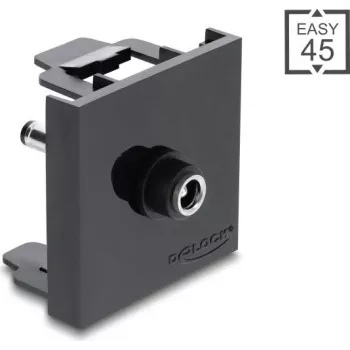 Delock Easy 45 modul DC 5,5 x 2,5 mm uttag till DC 5,5 x 2,1 mm hane svart