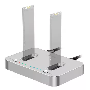 LogiLink USB 3.2 Gen2 dockningsstation, 2-bay, för M.2 NVMe SSD, kloningsfunktion